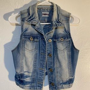 Jean denim short vest